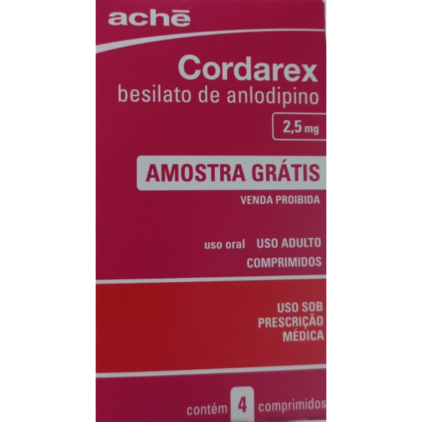 CORDAREX BESILATO DE ANLODIPINO 2,5MG 4 COMPRIMIDOS